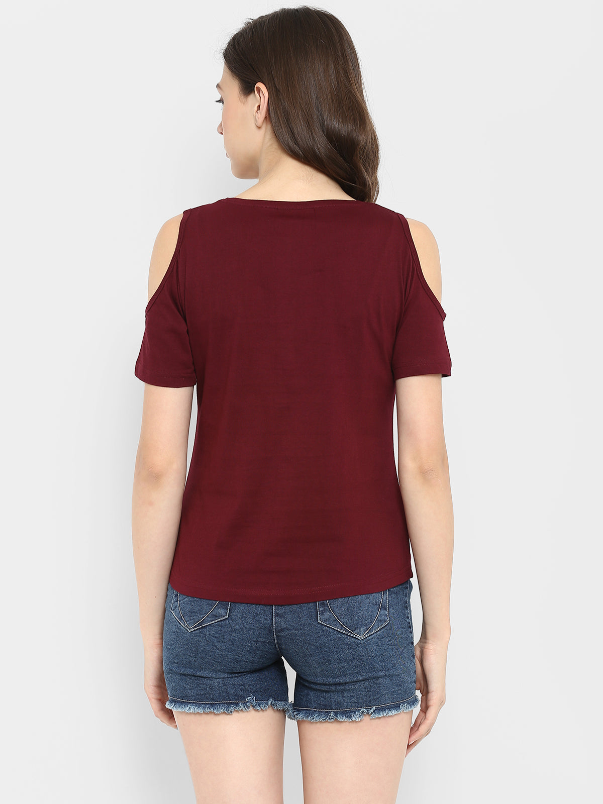 Appulse Women's Round Neck Cold Shoulder T-Shirt | Women | Premium Cotton | Activewear | Athleisure