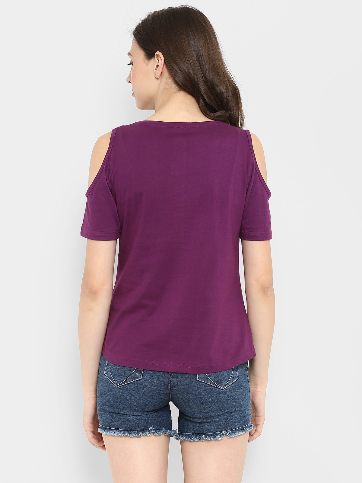 Appulse Women's Round Neck Cold Shoulder T-Shirt | Women | Premium Cotton | Activewear | Athleisure