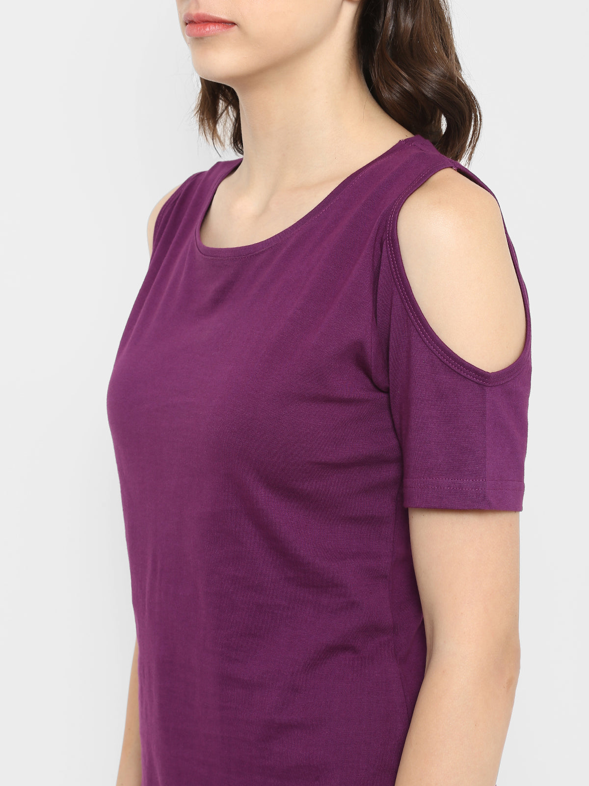 Appulse Women's Round Neck Cold Shoulder T-Shirt | Women | Premium Cotton | Activewear | Athleisure