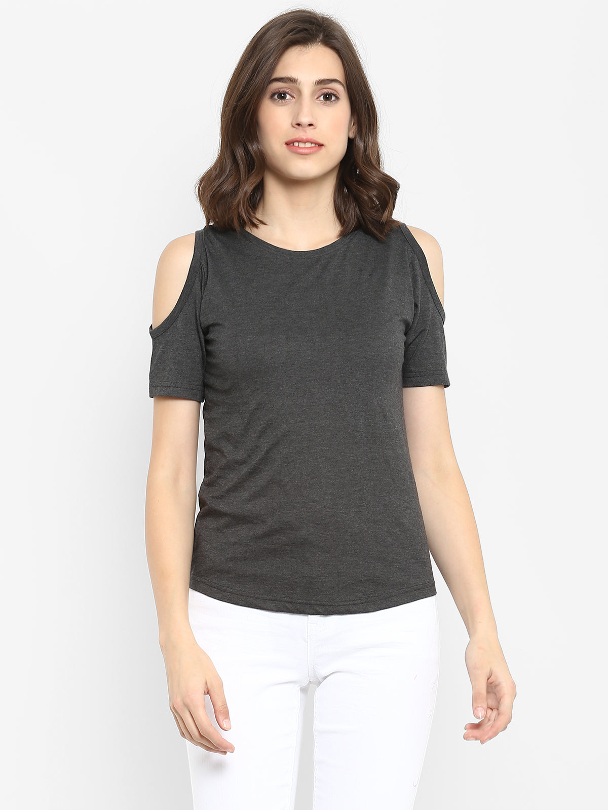 Appulse Women's Round Neck Cold Shoulder T-Shirt | Women | Premium Cotton | Activewear | Athleisure