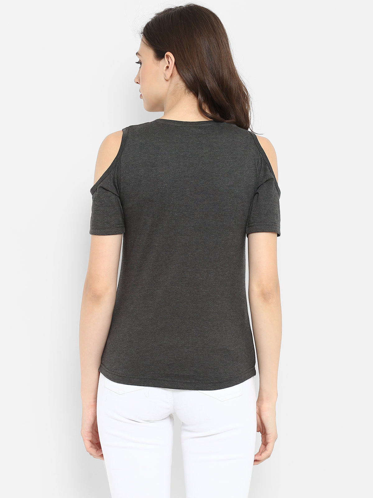 Appulse Women's Round Neck Cold Shoulder T-Shirt | Women | Premium Cotton | Activewear | Athleisure