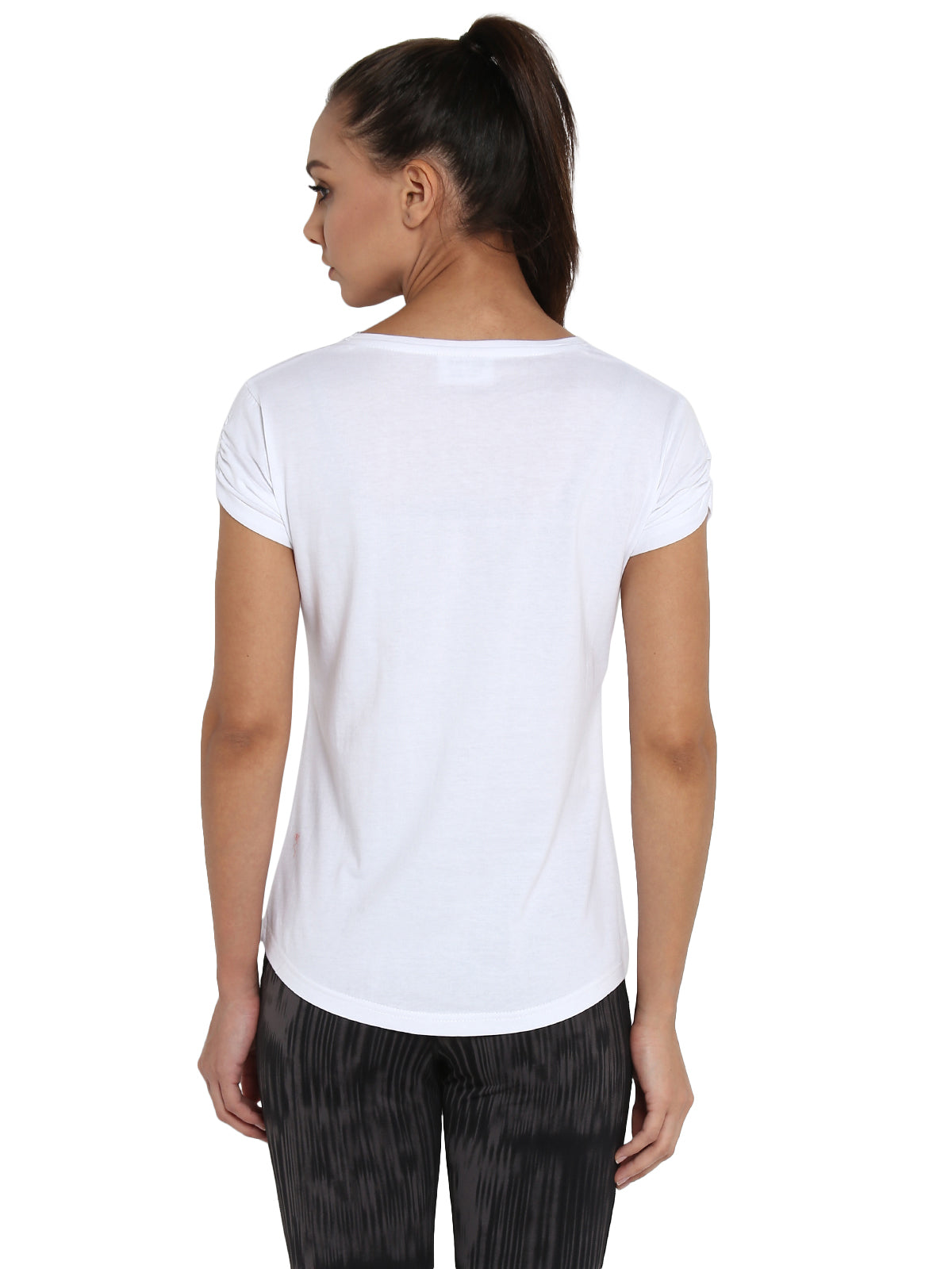 Appulse Women's Gathering sleeve Round Neck T-Shirt | Women | Premium Cotton | Activewear | Athleisure