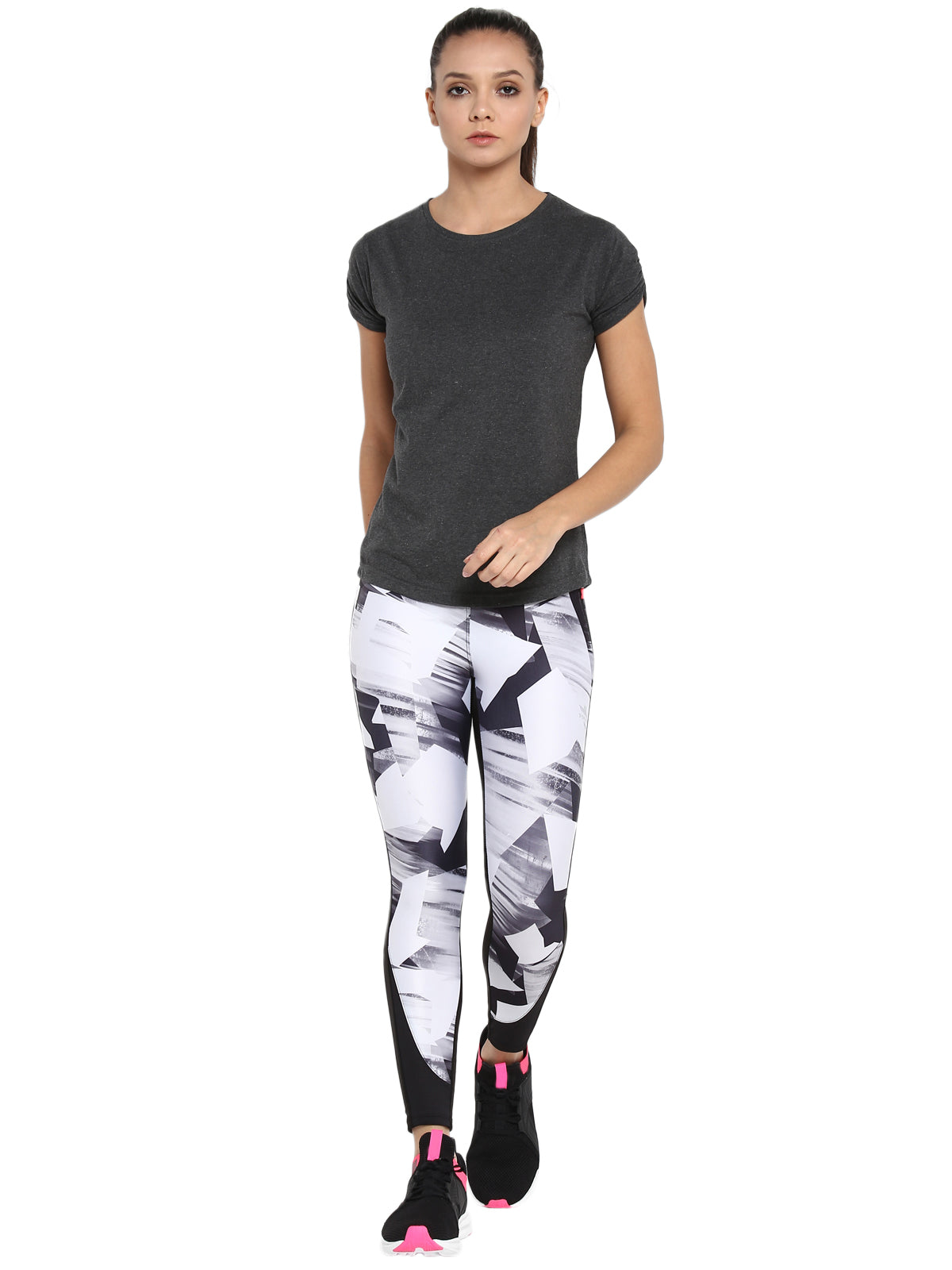 Appulse Women's Gathering sleeve Round Neck T-Shirt | Women | Premium Cotton | Activewear | Athleisure