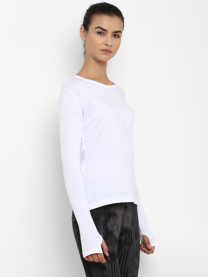 Appulse Women's Round Neck Long Sleeve Thumopen T-Shirt | Women | Premium Cotton | Activewear | Athleisure