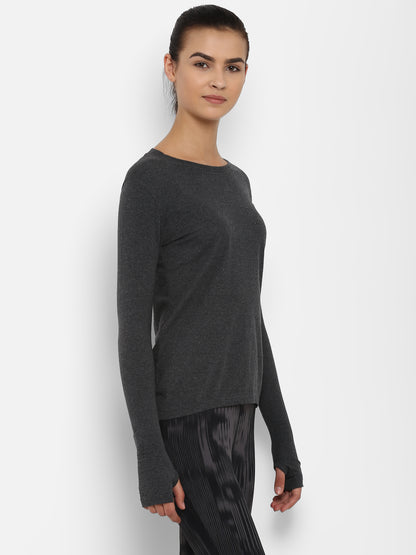 Appulse Women's Round Neck Long Sleeve Thumopen T-Shirt | Women | Premium Cotton | Activewear | Athleisure