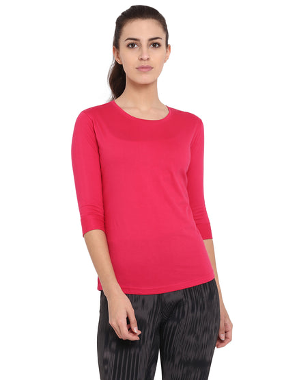 Appulse Women's 3/4th sleeve Round Neck T-Shirt | Women | Premium Cotton | Activewear | Athleisure