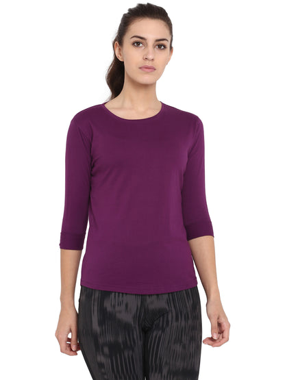 Appulse Women's 3/4th sleeve Round Neck T-Shirt | Women | Premium Cotton | Activewear | Athleisure