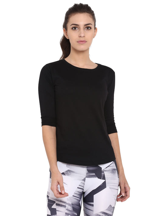 Appulse Women's 3/4th sleeve Round Neck T-Shirt | Women | Premium Cotton | Activewear | Athleisure