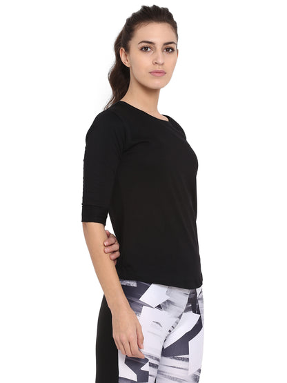 Appulse Women's 3/4th sleeve Round Neck T-Shirt | Women | Premium Cotton | Activewear | Athleisure