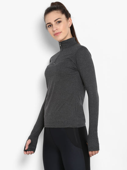 Appulse Women's Hi Neck Long Sleeve Thumb Hole T-Shirt | Women | Premium Cotton | Activewear | Athleisure